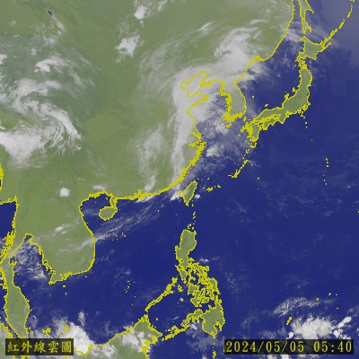 紅外線彩色衛星雲圖-東亞